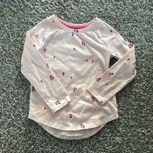 Toddler girl light pink long sleeve T with flower print 4T